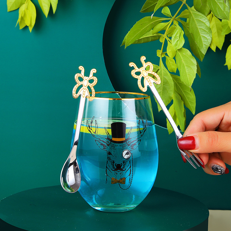 Cutlery 304 Stainless Steel Butterfly Coffee Spoon Golden Fantasy Colorful Dessert Fruit Fork Creative Fork