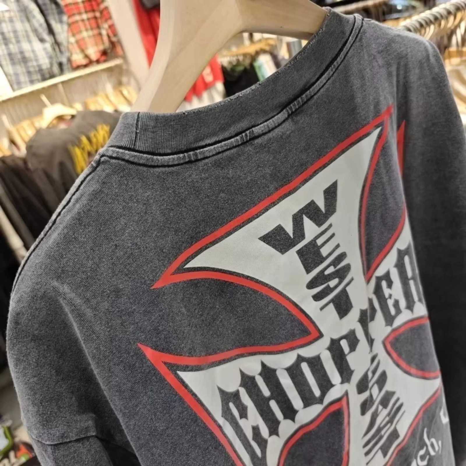 Men Washed Cotton T-shirts Casual West Coast Choppers T-Shirt Trendy Streetwear Breathable Fabric Loose Fit Daily Outfit Unseix T260410