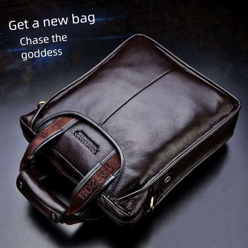 Brand New Design Men Genuine Leather Cowhide Handbag Large Capacity Messenger Shoulder Tote Bag Business Briefcase Laptop Bag SENYY