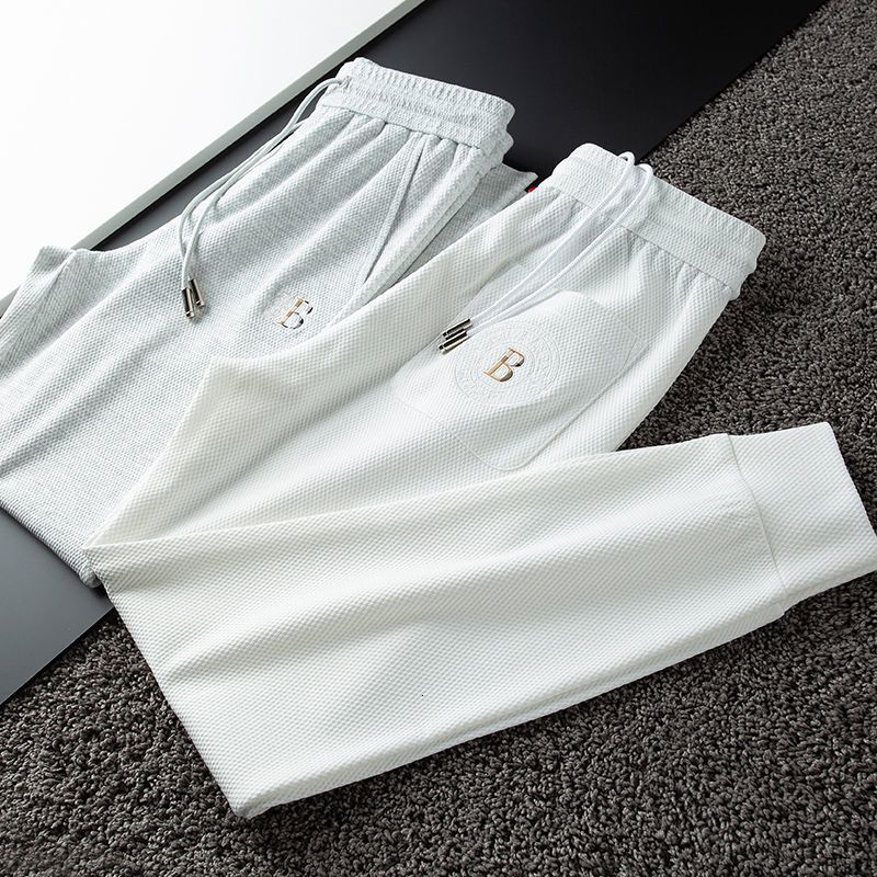 Luxury Brand Autumn Thin Fashion Embroidery Track Pants For Men Oversized Tapered Trendy Brand Casual Joggers Sweatpants Streetwear Luxury High End Co