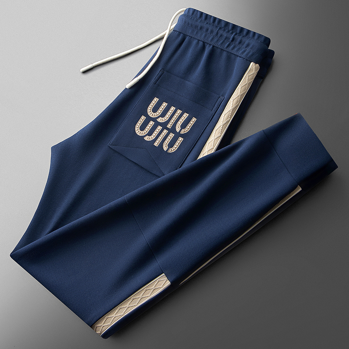 Luxury Brand Summer Trendy Colorblock Stripe Track Pants For Men Comfortable Cotton Men Joggers Casual Sweatpants Drawstring Tapered Streetwear Luxury