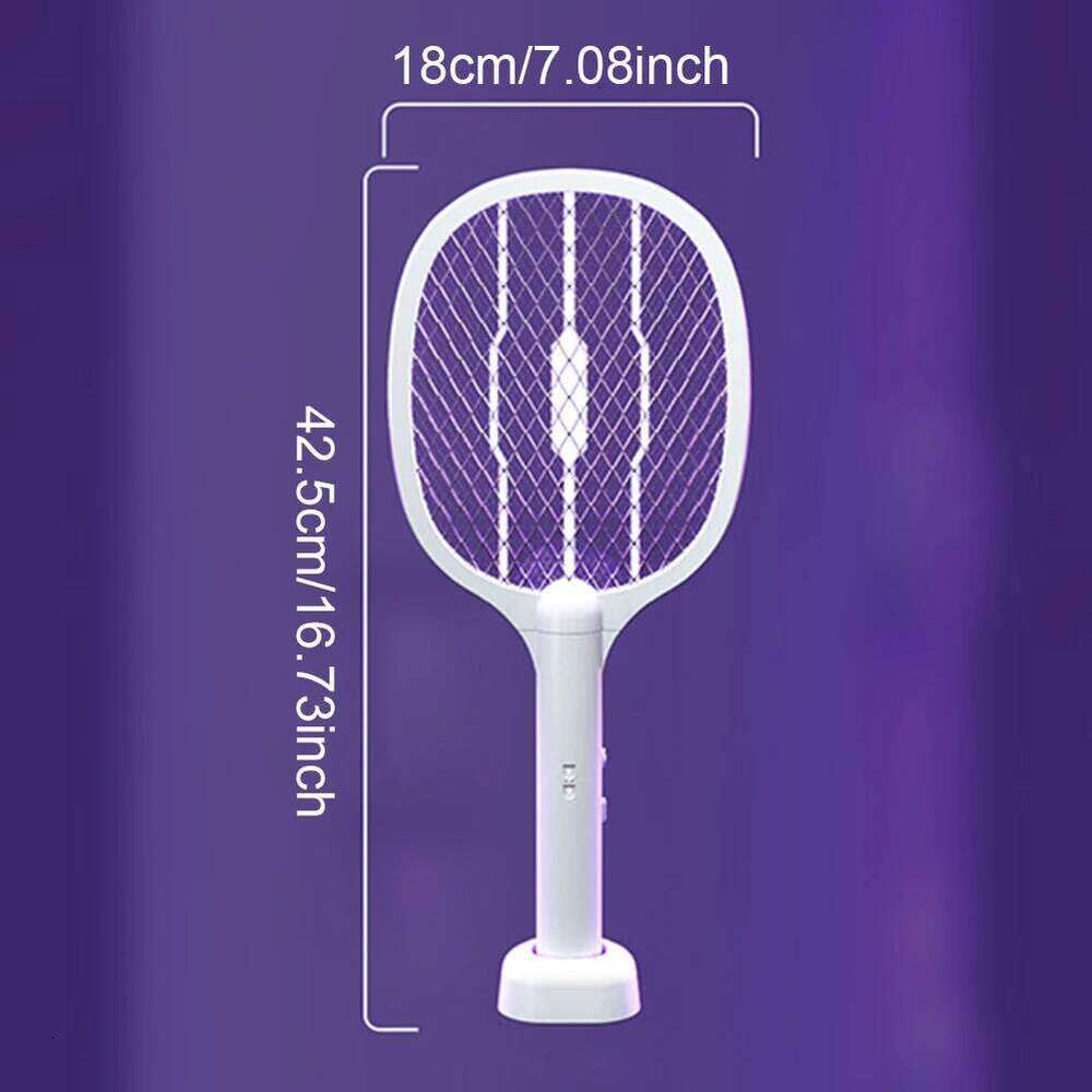 3000V Rechargeable Electric Swatter USB-C Handheld Bug Zapper Racket 2 in1 Fly Killer and Mosquito Trap Lamp for Home Office