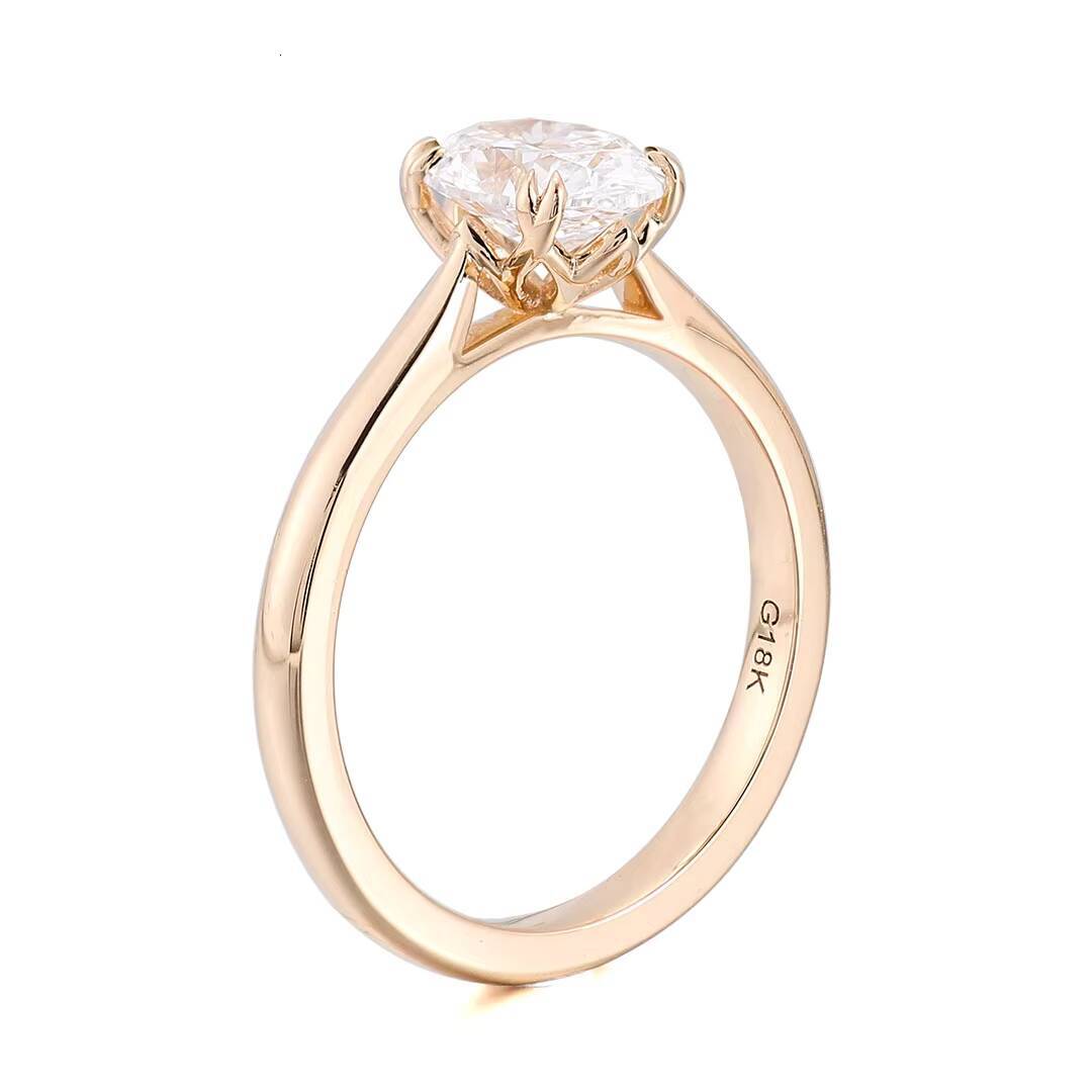 Hot Sale DEF VVS2 Lab Grown Diamond Engagement Ring 14k Solid Gold Ring Solitaire Diamond Fashion Jewelry Rings for Sale
