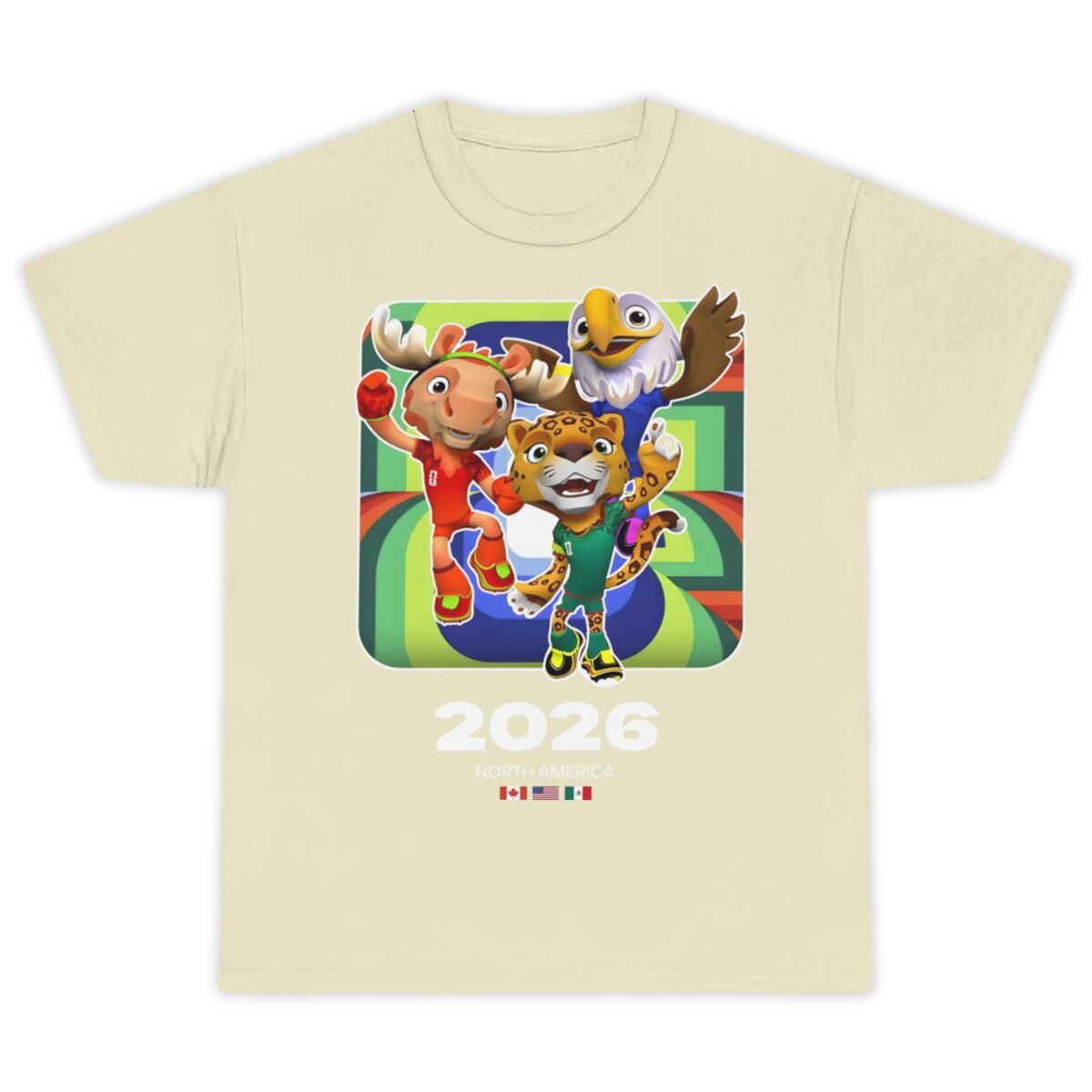 2026 World Cup Mascot T-Shirts | Unisex Cotton Crew Neck Soccer Graphic Summer New Arrivals