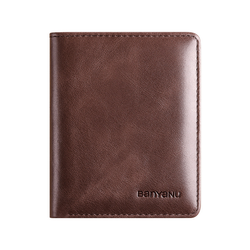 New Vertical Wallet for Men Genuine Leather Ultra Thin Top Layer Cowhide Simple Short Design Driver's License Card Holder One Piece Dropshipping - view 6