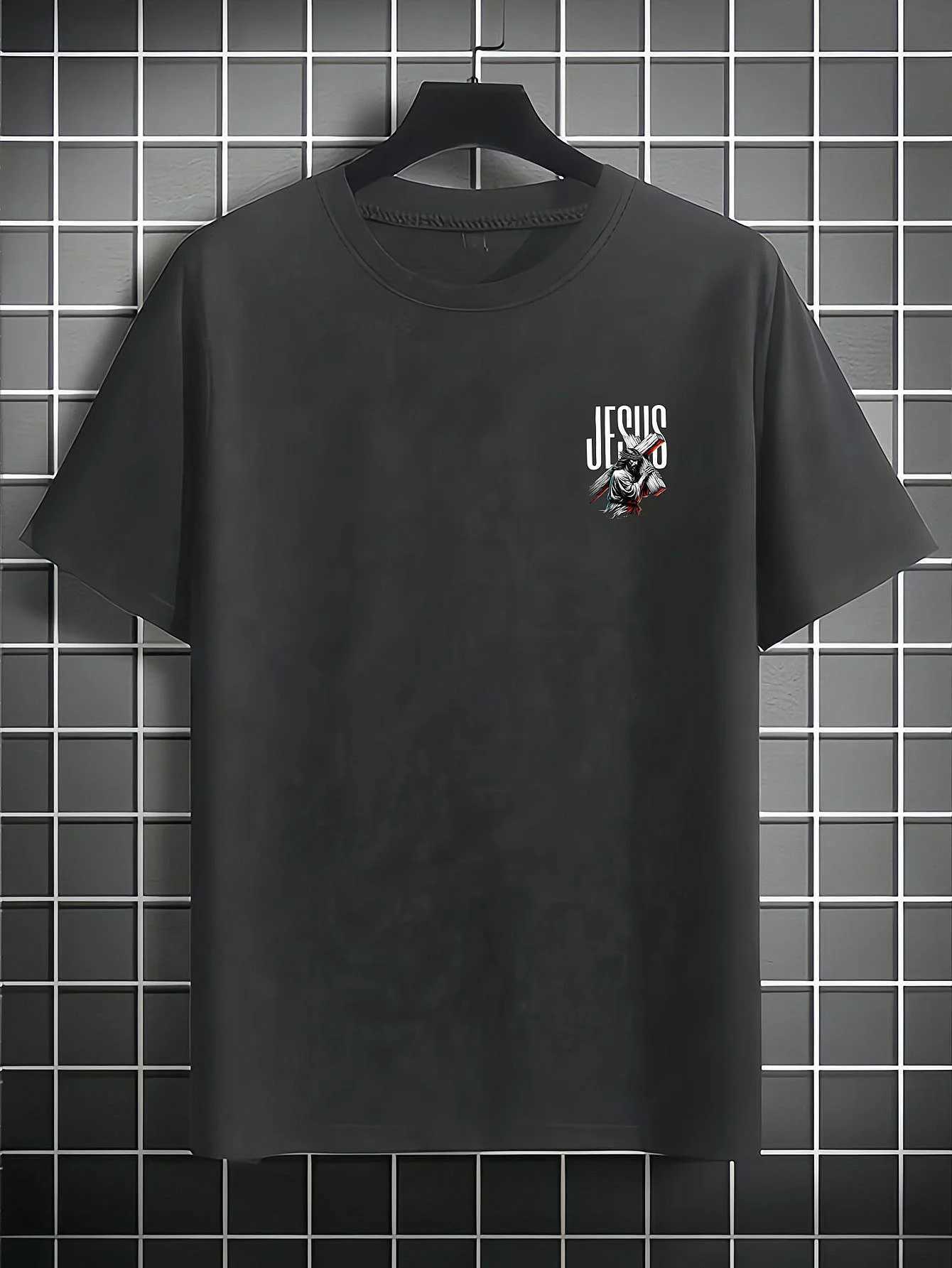 Jesus Religious Art Print 100 Cotton Trendy Men Women T-shirt Summer Autumn Daily Sports Party Casual Loose Street Short SleeveT260410