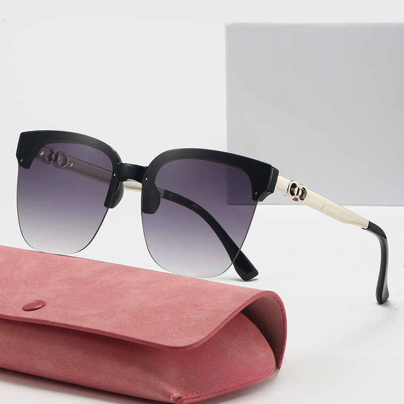 New Designer Men's And Women's Half-frame Sunglasses Ultra-light Large-frame High-end Sunglasses With UV Protection Function Wholesale Produ