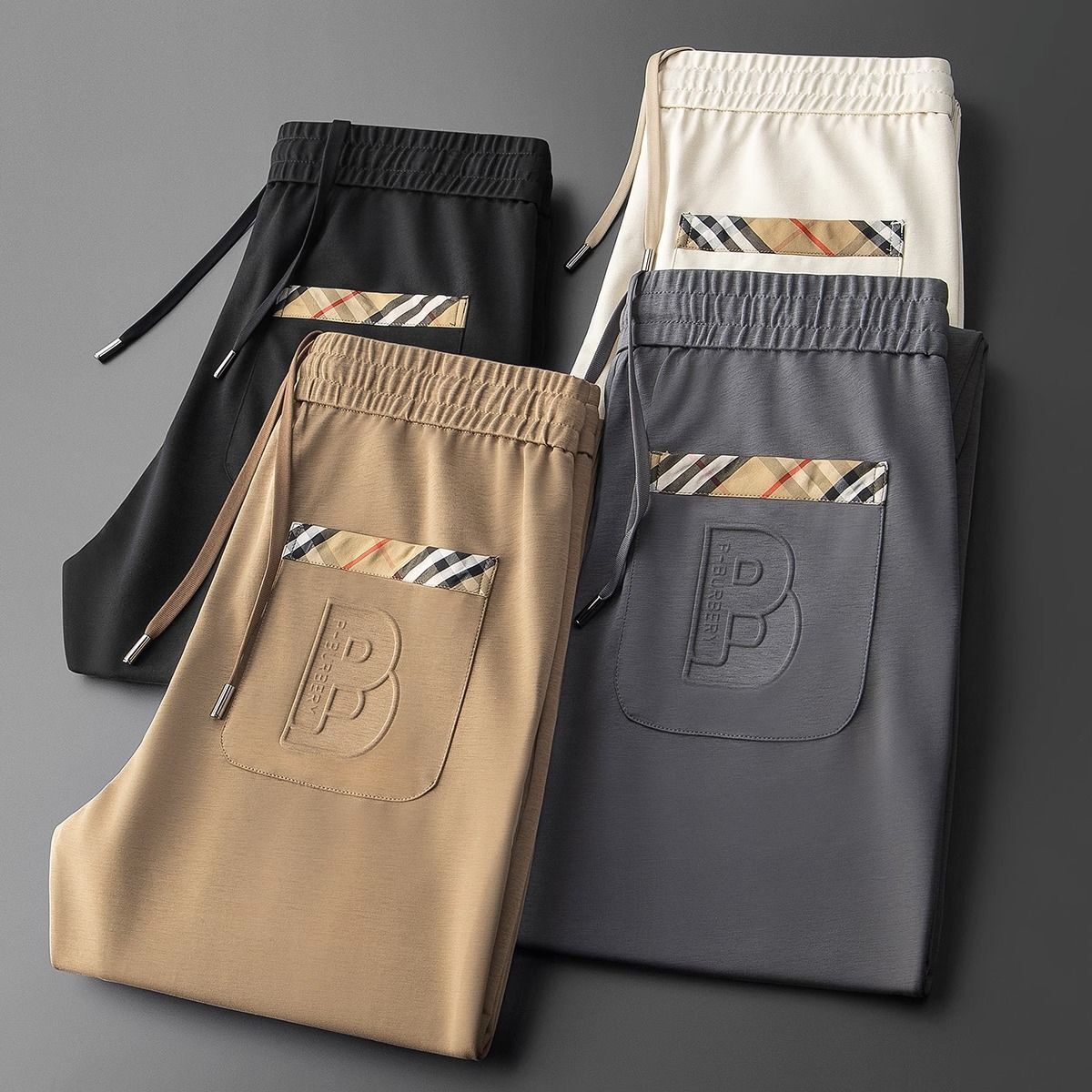 Luxury Brand Summer Ice Silk Pants Men Oversize Treny Letter Men Track Pants Tapere Joggers Casual Sweatpants Streetwear Fashion Quick Dry Breathable 