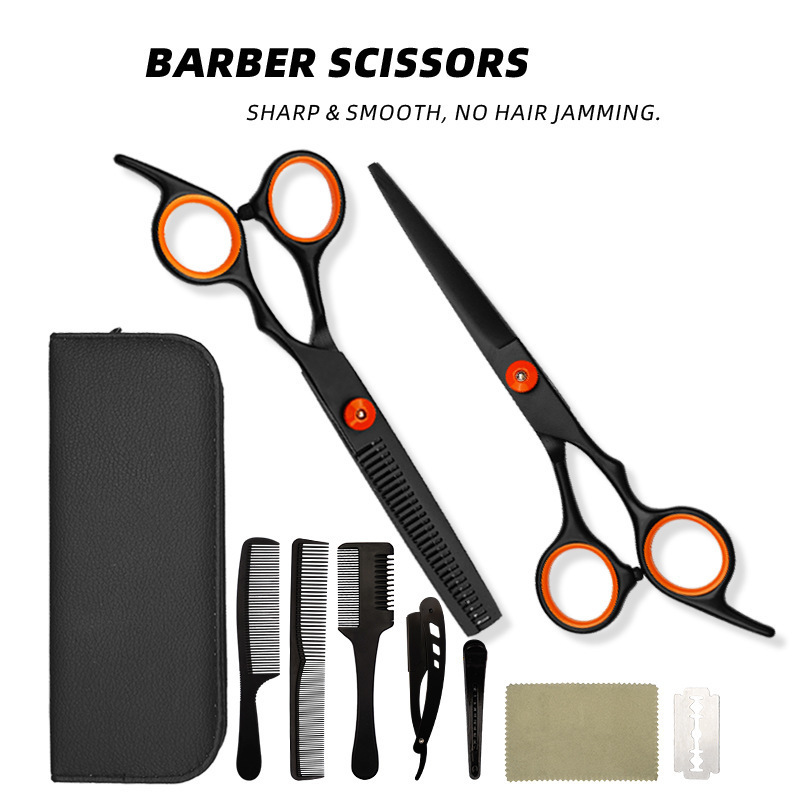 Professional hairdressing scissors set straight scissors and thinning scissors homeuse hairdressing scissors hair cutting tools 230906