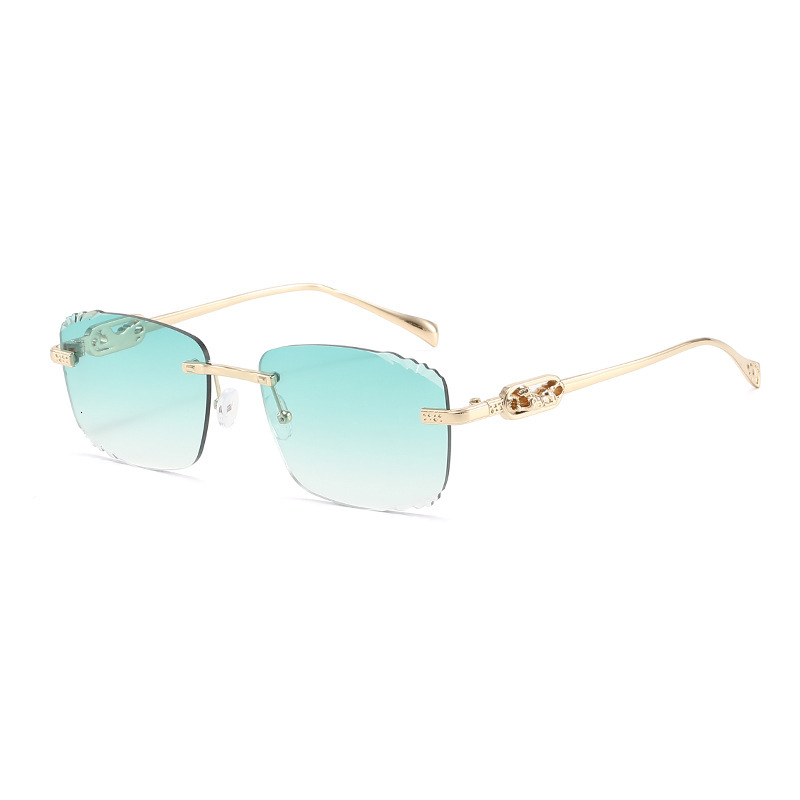 New Designer Street Style Unframed Cutting-edge Sunglasses With Outdoor Cycling Retro Fashion Elements And Metal Sun Protection Feature - Beach Sungla