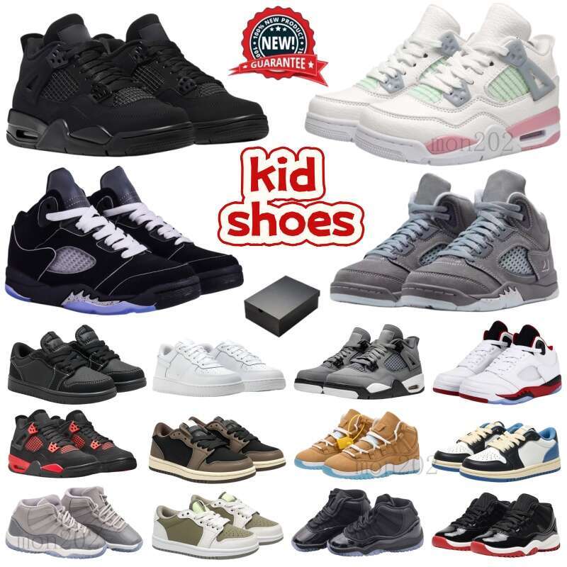 kids shoes 4 11 Basketball Shoes For Men Women 4s Sneaker Military Black Cat Sea foam White Oreo Red Thunder Unc Cacao Medium Olive Sail Trainers kids designer sneakers