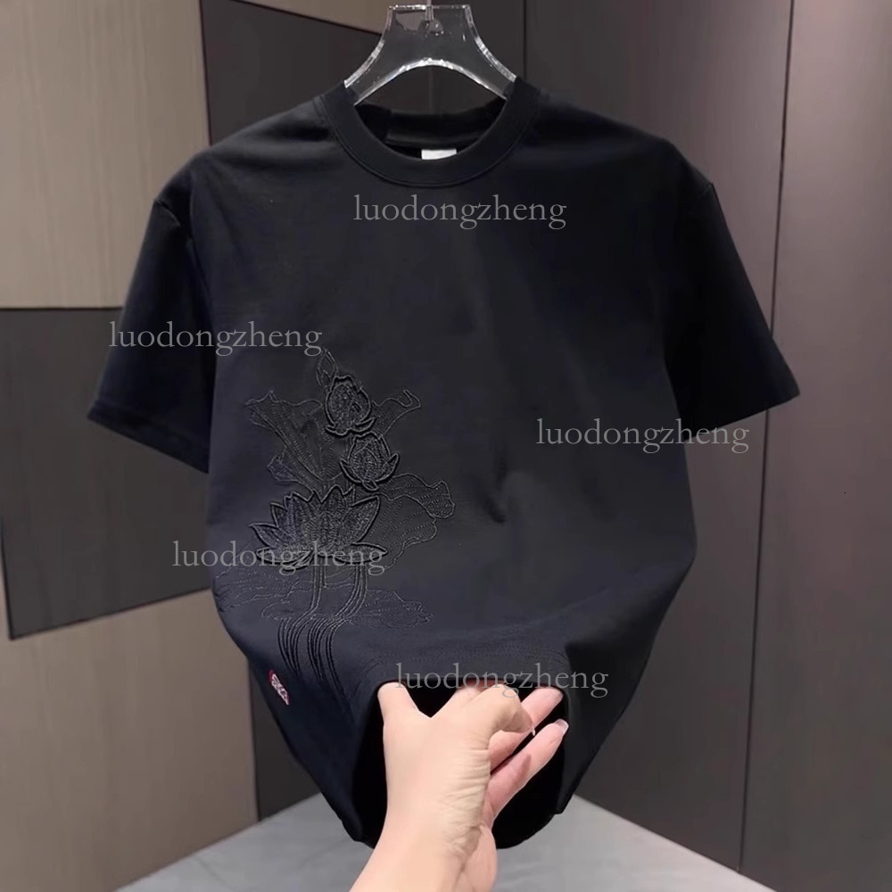 Designer T-shirt Luxury Brand Men's Clothing Summer New Washed Flower Embroidery Short Sleeved Top Outdoor Sports Casual Loose Youth Basic Shirt 