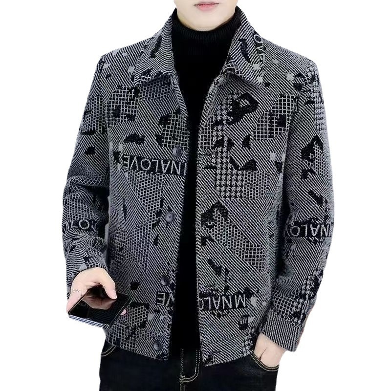 Designer Blazer 2026 - Men's Autumn/winter New Style Collarless High-neck Premium Wool Coat - Casual Style Multi-purpose Thick Short-sleeved Wool - view 4