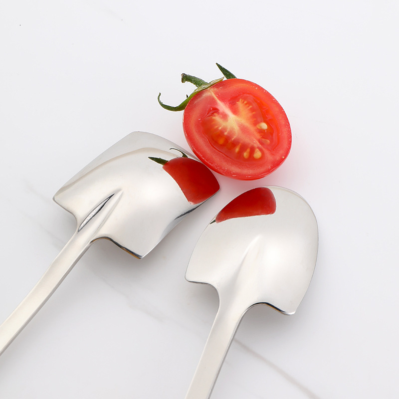 Spoon New Thickened Square Head Watermelon Dessert Ice Cream Creative Shovel Spoon 304 Stainless Steel Spoon
