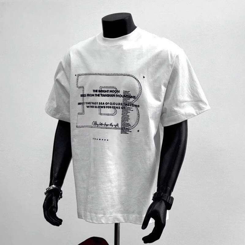 Summer New American Style Trendy Brand Short Sleeve Ins Pure Cotton Men's Printed T-Shirt Fashionable Unisex Versatile Crew Neck Tee