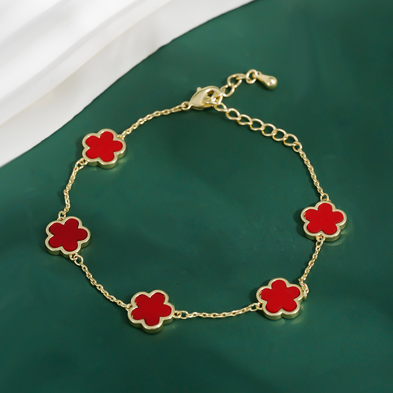 Designer Five-Leaf Clover Bracelet Unique, Minimalist, and Versatile Jewelry - view 5