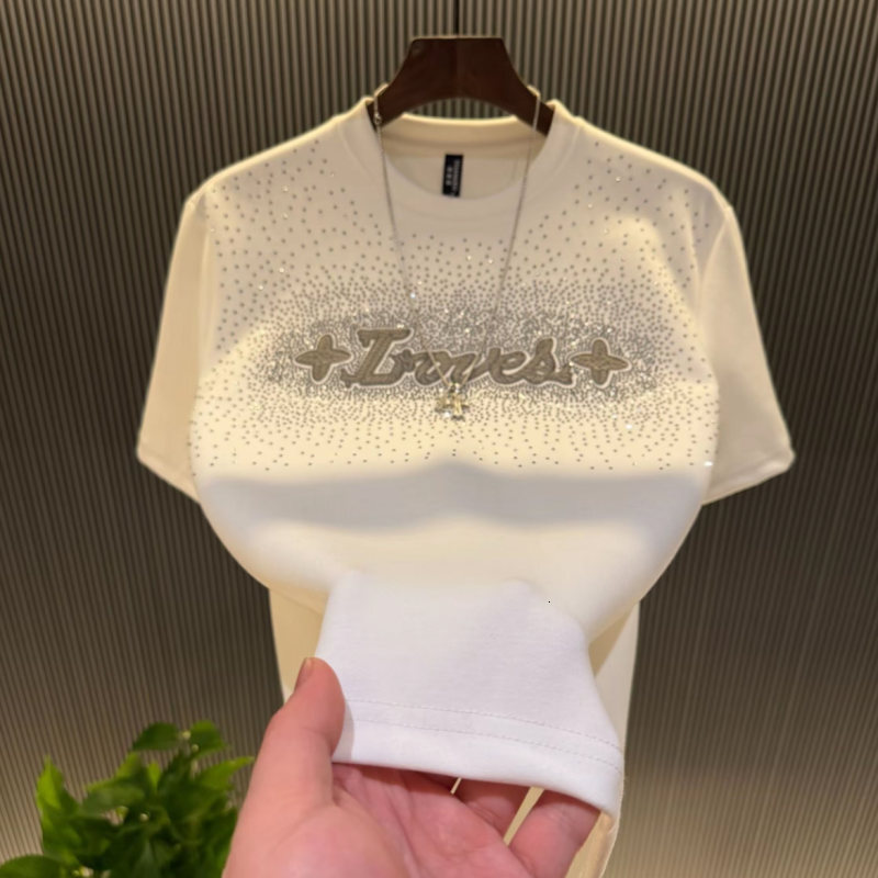 Designer Blouse 26 Styles New Year Men's Autumn/winter Round-neck Short-sleeved Crystal Embroidery Men's Blouse Available Various Colors Hig