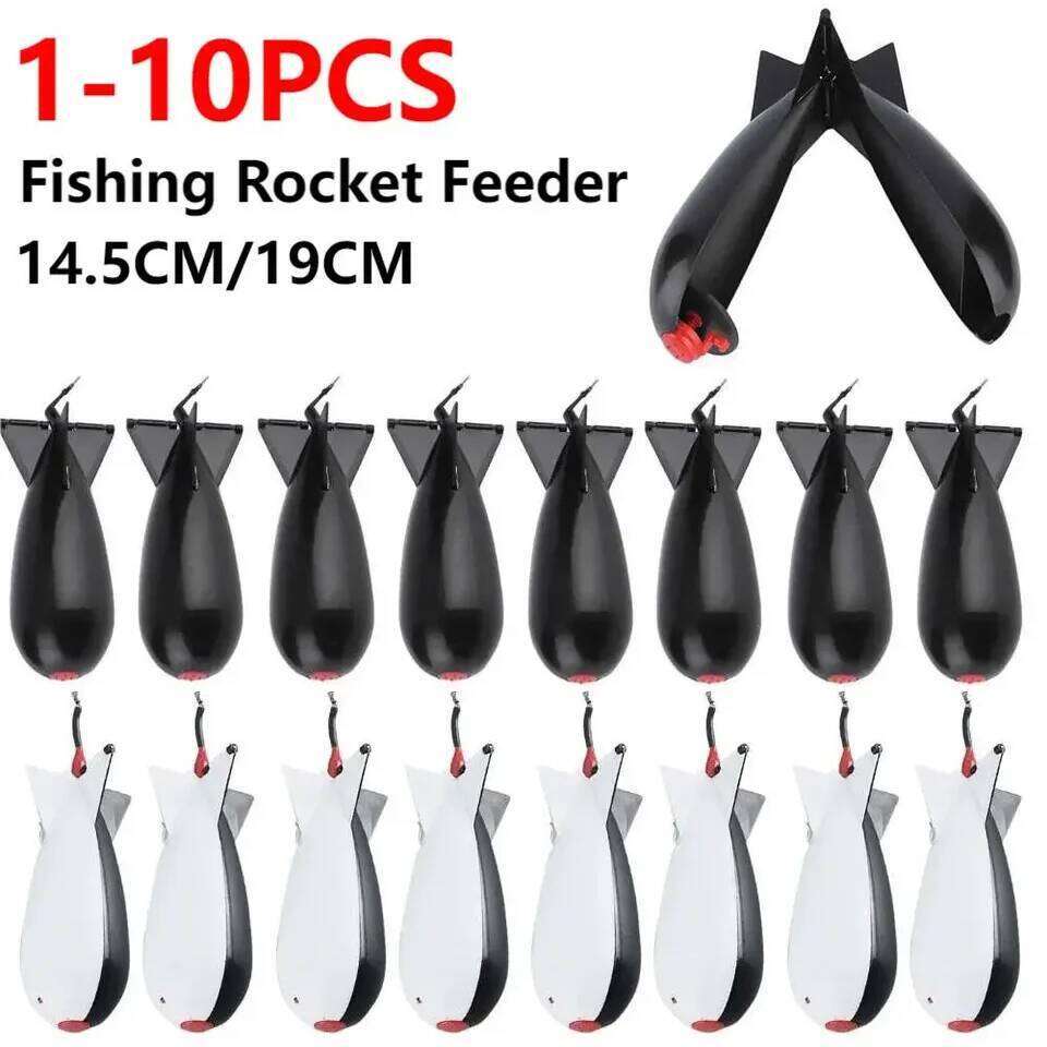 1-10PCS Carp Rocket Feeder Spod Bomb Float Lure Bait Holder Container Spomb Pellet Feeders Position Fishing Accessories