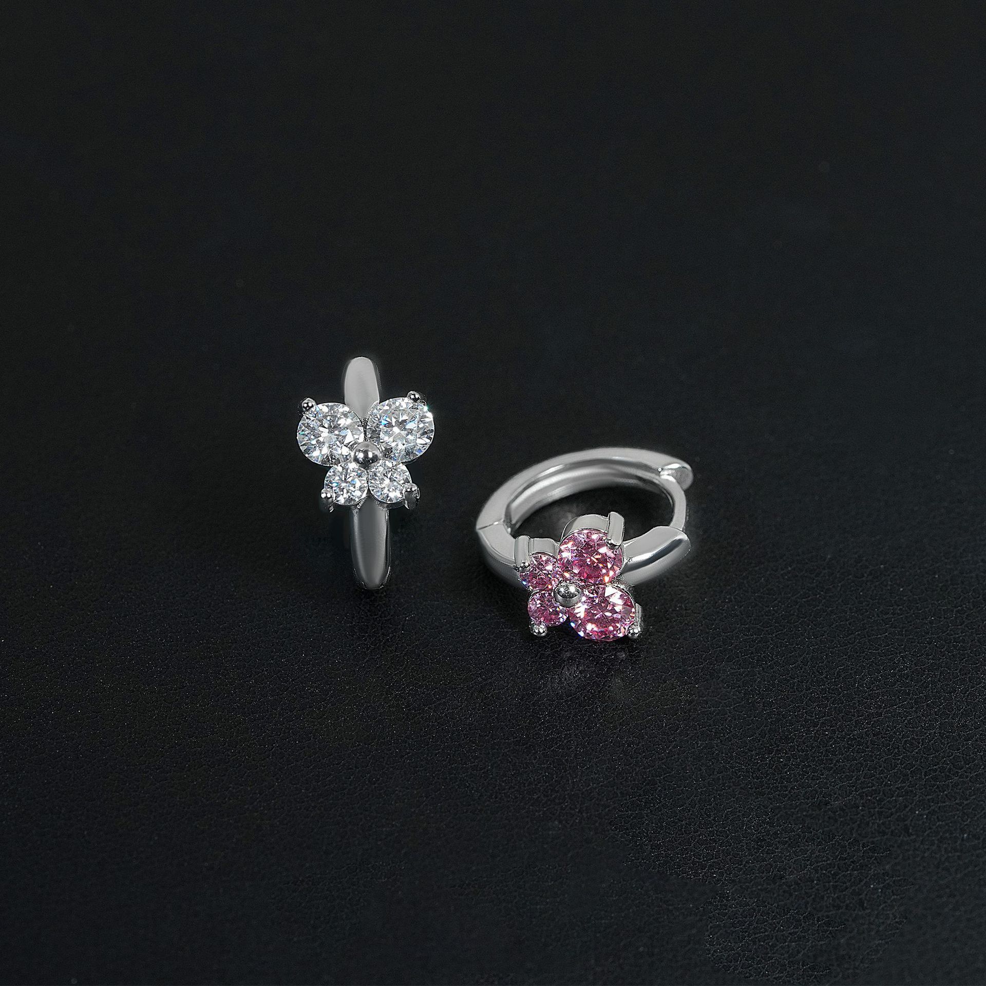 new sterling silver earrings with dcolor moissanite stones popular butterfly style simple and unique trendy earrings