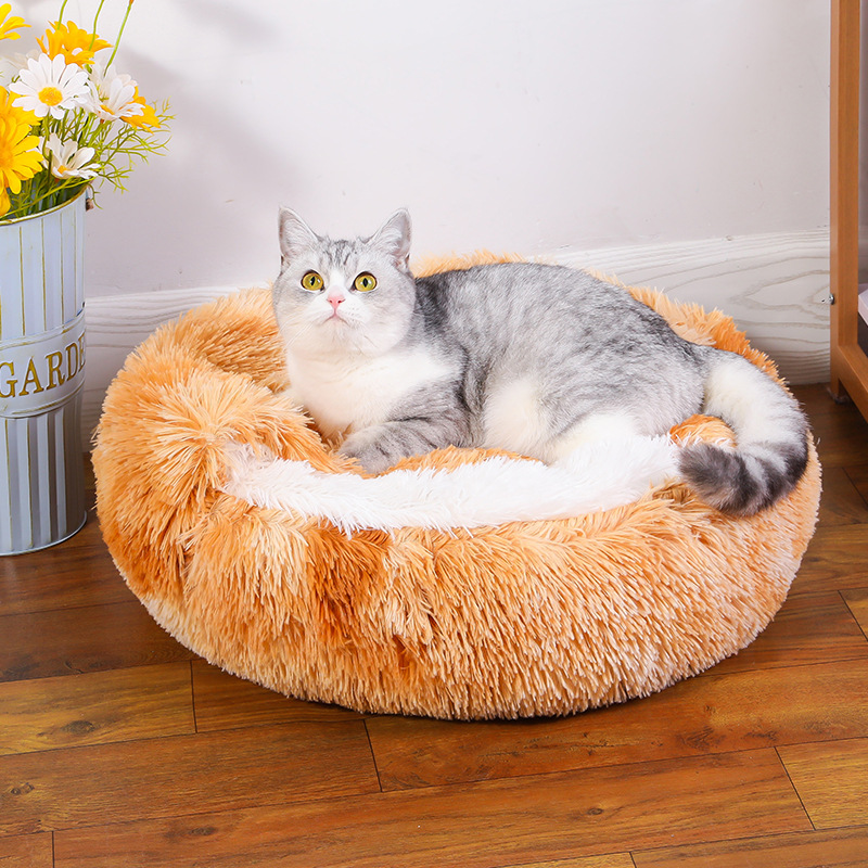 YL-38468 Customized Multi-Color Pet Bed, Winter Warmth with Cover, Anti-Kick Pet Mat, Comes with Blanket, Semi-Enclosed Soft Cat Bed