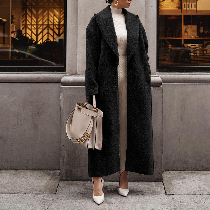 2026 Designer Luxury Brand Women's Set Autumn/winter Outdoor Trendy Women's Velvet Warm Long Coat Fashion Casual Long Sleeve Collar Wool Sli