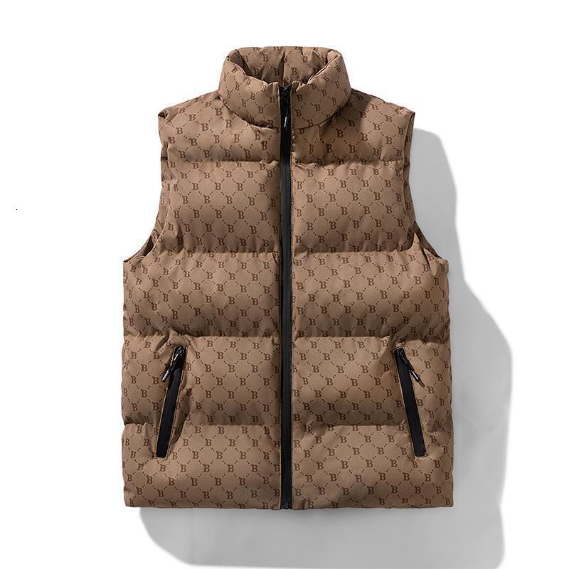 High End Luxury New Fashion B-type Thick Cotton Vest Men's Bread Designer Jacket Cotton Vest With Zipper Pocket Sleeveless Vest Thick And Warm Ou