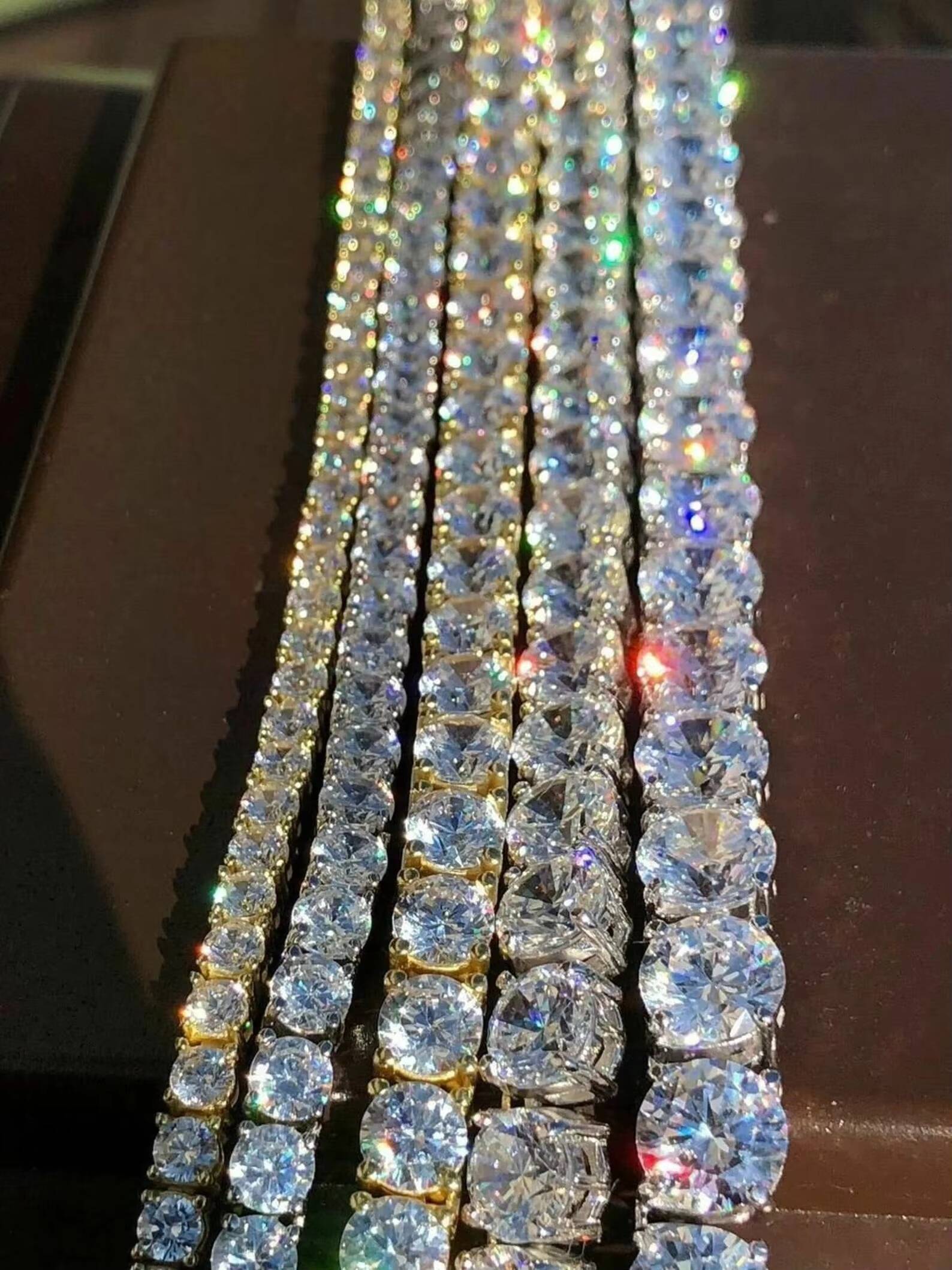 Limited Edition Round Moissanite Diamond Tennis Bracelet With Gold Plated 925 Silver Fine Jewelry For Women At Low Price