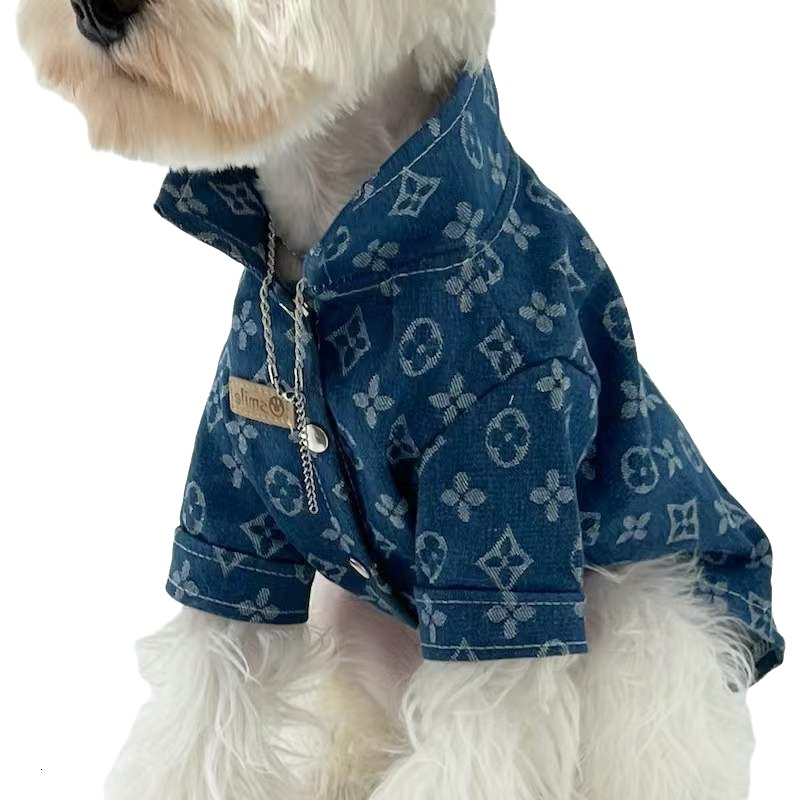 Pet for Large Dogs Golden Retriever Giant Poodle Samoyed Puppy Clothes Teddy Bichon Pomeranian Autumn Winter Thick Trendy Brand Denim
