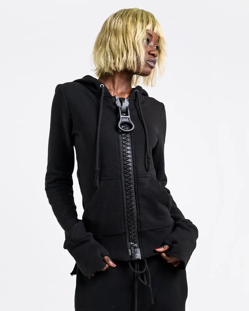 Oversized Hoodie Women Y2k European and American Retro Oversized Zipper Harajuku Street Hip-hop Casual Zipper Sweatshirt Unisex 260408
