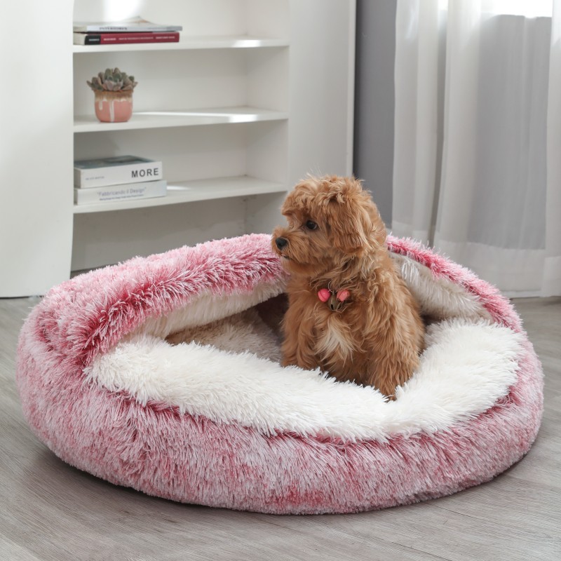 YL-38468 Customized Multi-Color Pet Bed, Winter Warmth with Cover, Anti-Kick Pet Mat, Comes with Blanket, Semi-Enclosed Soft Cat Bed