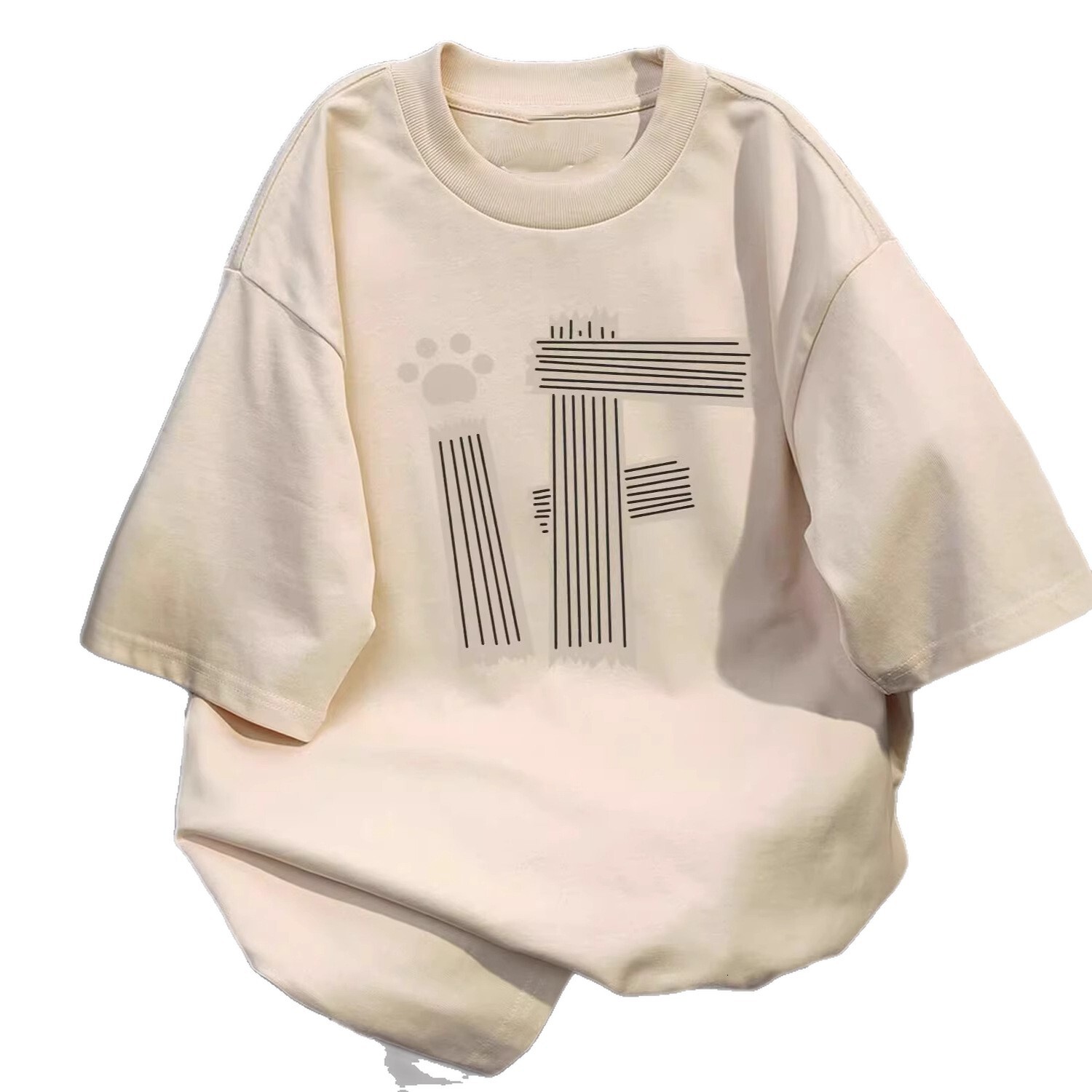 Luxury Brand Heavyweight Cotton Print Short Sleeve T Shirt For Men Women Summer 2026 New Oversized Casual Couple Tee Top Streetwear Fashion Retro Vint