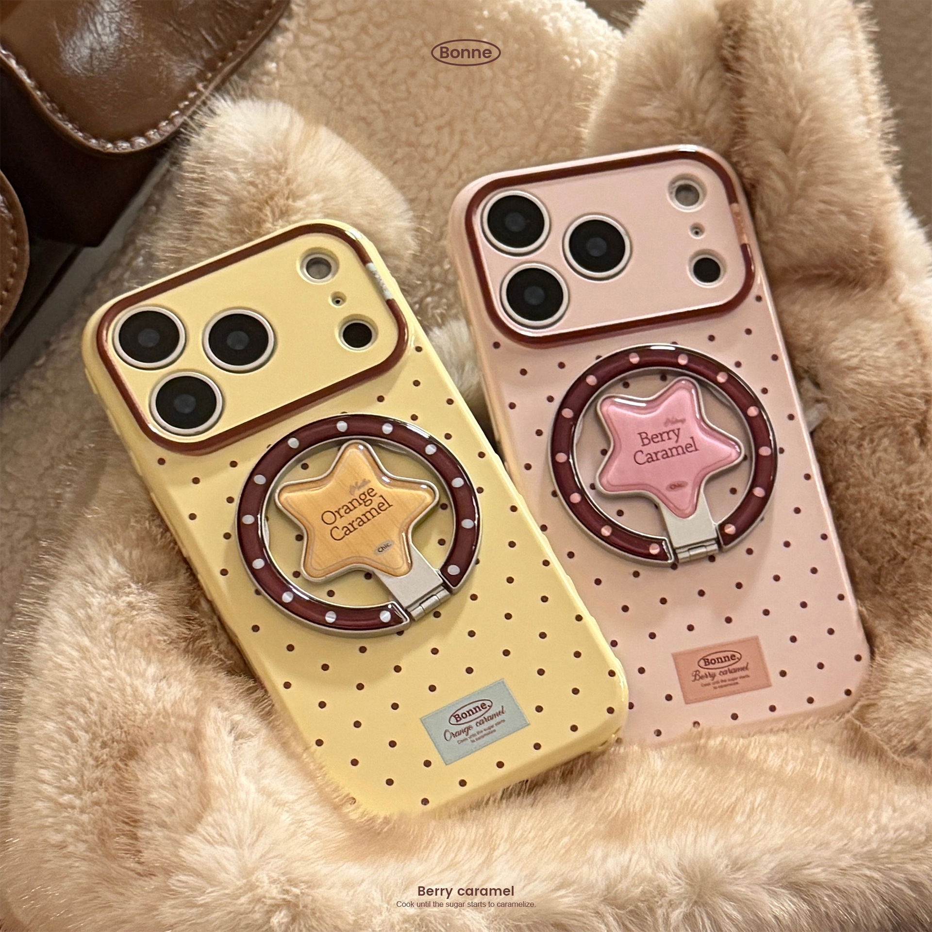 Retro Star Polka Dot Phone Case for iPhone 17 Pro Max, MagSafe Stand Cover for iPhone 16 15 13