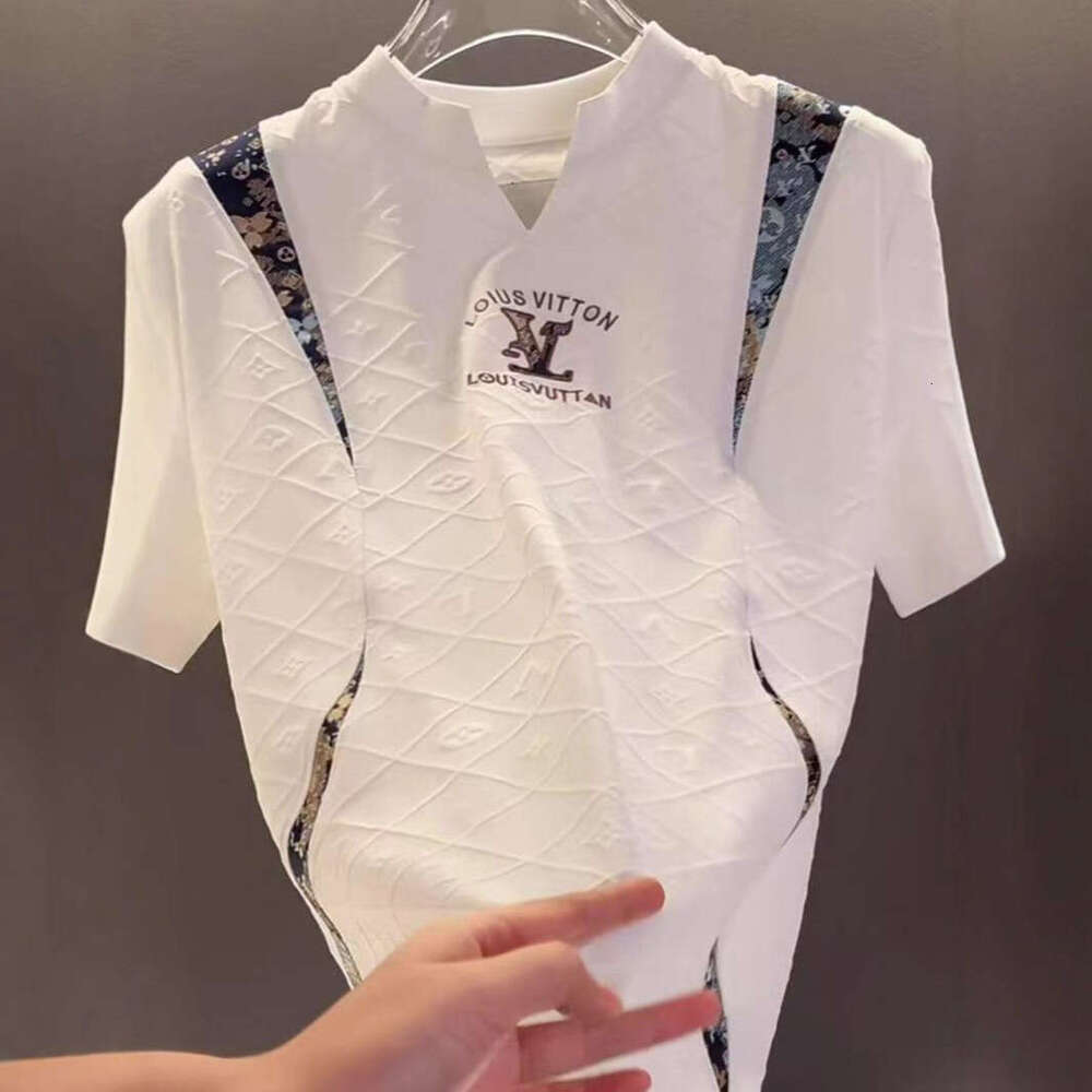 European Luxury Summer Men's High Street Fashion Versatile American Style Trendy Round Neck Short Sleeve T-Shirt