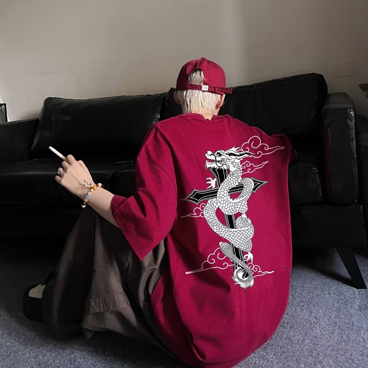 2026luxury Brand Designer Pure Cotton Short-sleeve T-shirt For Men Trendy Brand, Summer Loose Fit Half-sleeve Trendy Ins Style Simple Print Versatile 