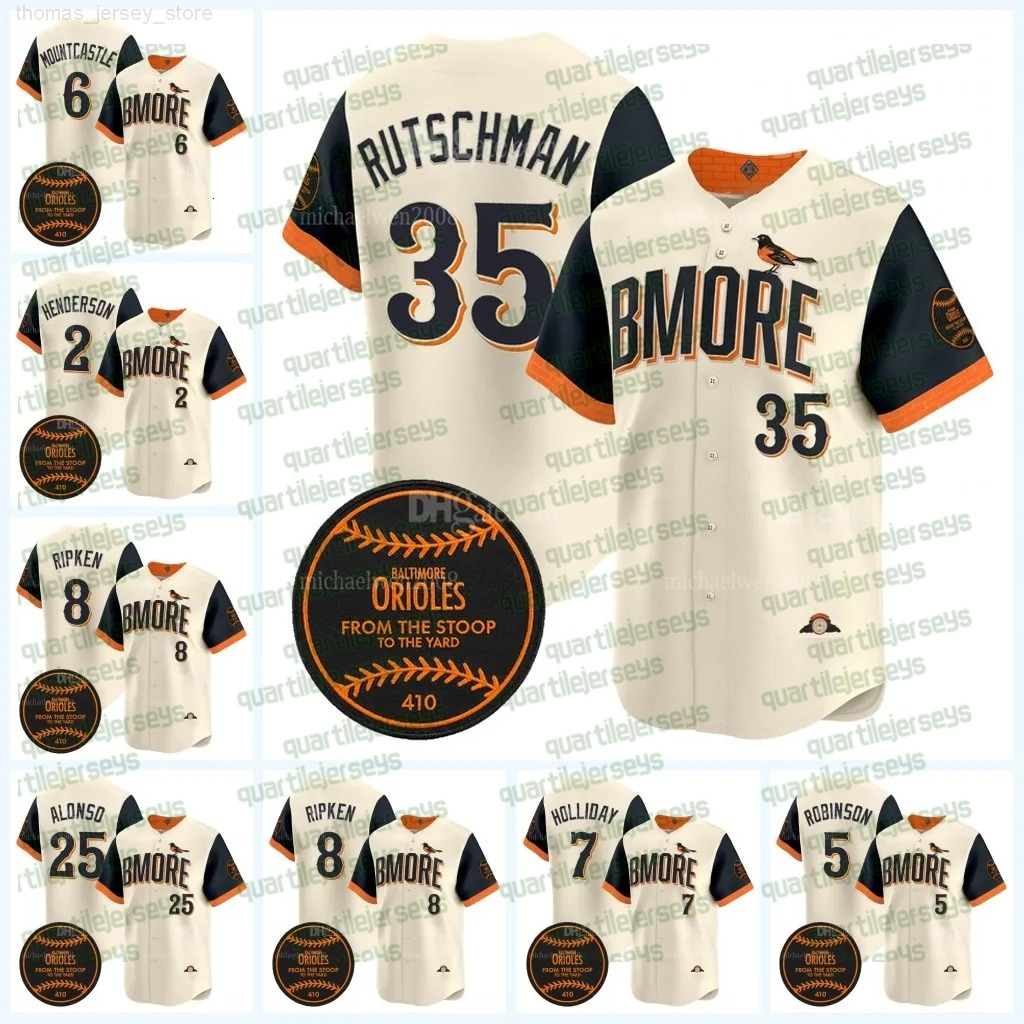 Baltimore Oriole 2026 City Connect Jersey Pete Alonso Adley Rutschman Gunnar Henderson Jackson Holliday Ryan Mountcastle Brooks Robinson Cal Ripken Stitched