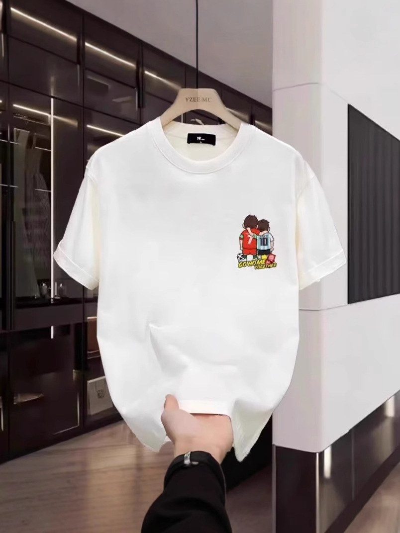 2026 Summer American Trendy Tees | Unisex Soccer Star Print Crew Neck Regular Fit Slim Short-Sleeve Tops