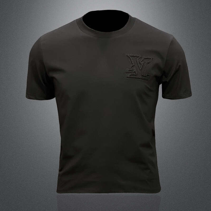 Men's Round Neck Short T-Shirt Hot Sale Versatile Base Half Sleeve Summer New Fashion Big Brand Embroidery Design