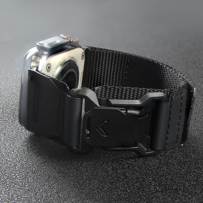 FASTAND Tactical Nylon Band with Magnetic Buckle for Apple Watch Ultra 2 49mm, Rugged Sport Strap for iWatch 10 9 8 7 SE 45mm 44mm Bracelet