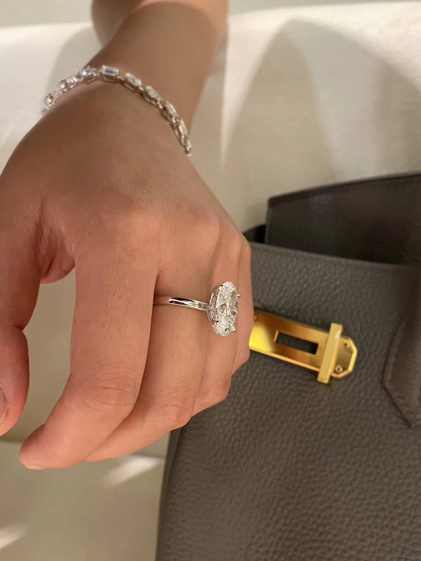 IGI Diamond Ring Custom Fine Ring Jewelry 5ct E VS Oval Cut Lab Grown Diamond Wedding Engagement Ring for Women