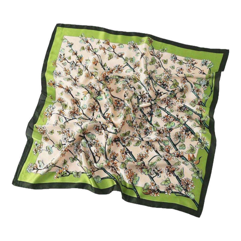 Women & Designer Printed Women's Square Mulberry Silk Scarf Hairband Ribbon 's