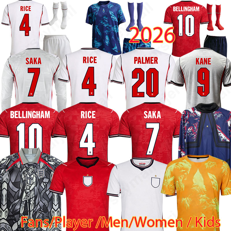 England 3XL 4XL 2026 World Cup soccer jerseys Pre Match SHAW RICE KANE GALLAGHER FODEN SAKA 25 26 KONSA BELLINGHAM EZE national team football shirt women men kids kit 88