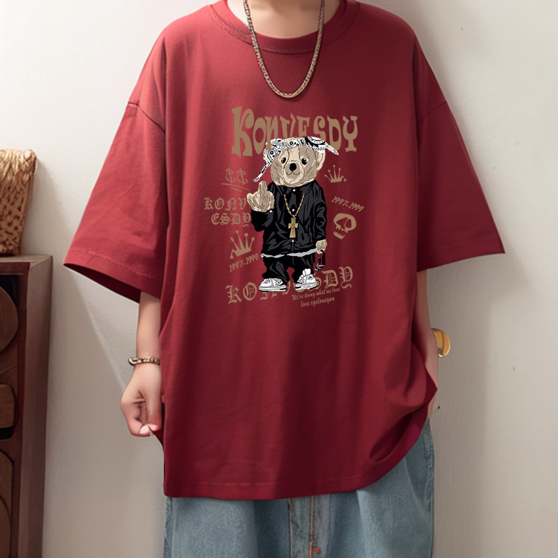 Designer Shirt - New Summer Style Pure Cotton Men's Short-sleeved T-shirt From A Fashionable Brand Loose Fit Casual And Versatile Round-neck Top