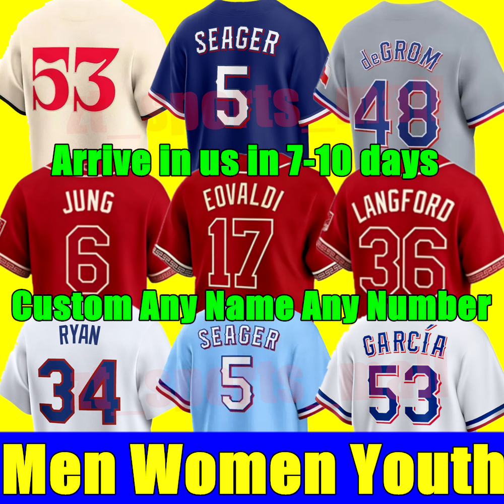 S-4XL City 2026 Connect baseball Jerseys Jacob deGrom Corey Seager Marcus Semien Texas Josh Smith Adolis Garcia Nolan Ryan RanGeR Scherzer Men Women