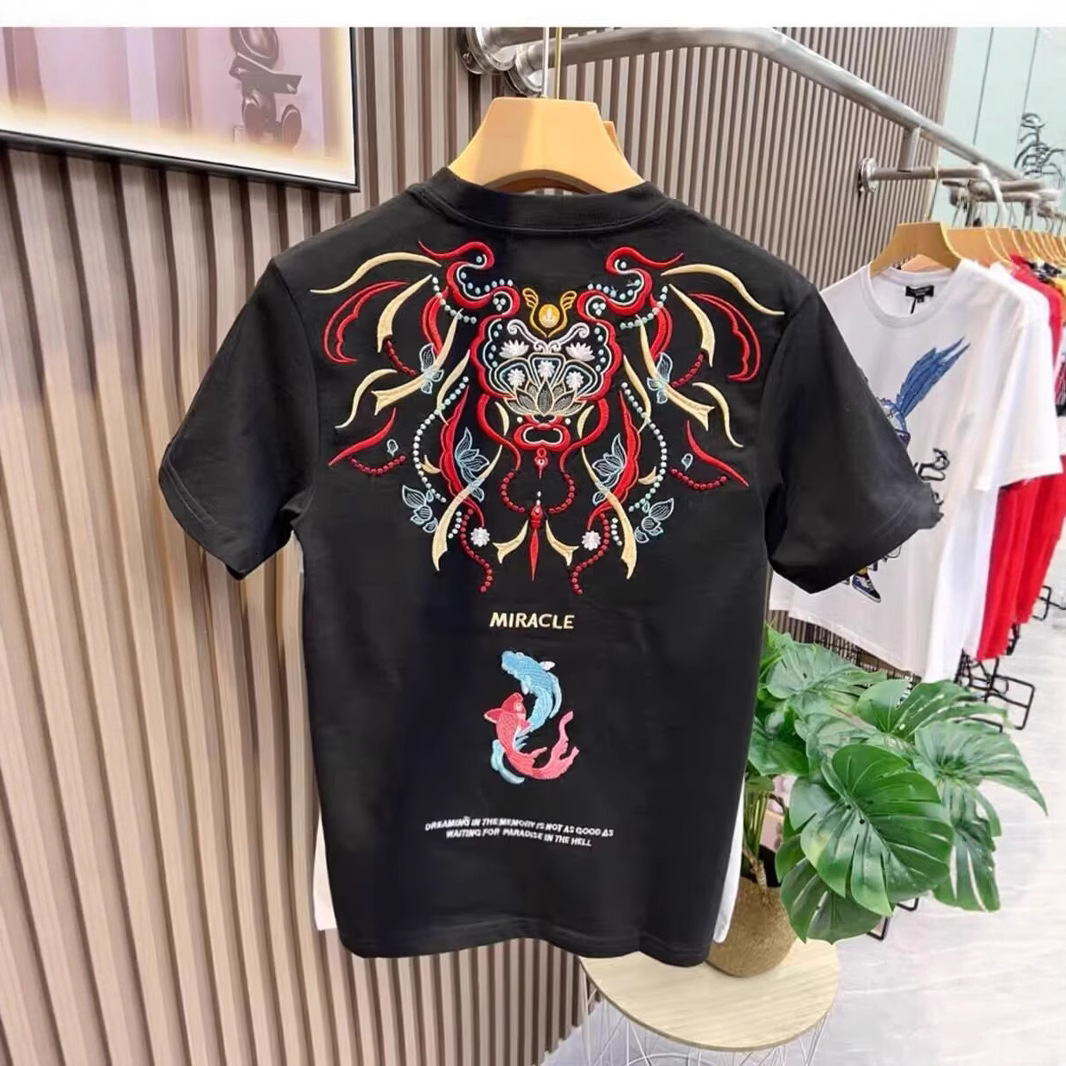 2026 Luxury Brand Designer Clothing Fashion European And American Brand Short Sleeved Pure Cotton Summer New Men's T-shirt Fashion Neutral Round 