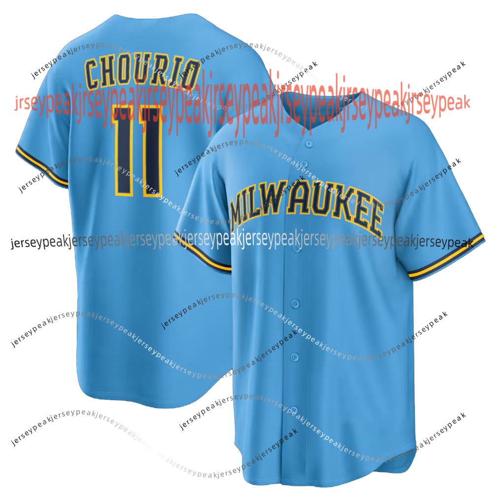 Jackson Chourio 2026 City Connect Baseball Jersey Christian Yelich Brice Turang William Contreras Frelick Misiorowski Collins Woodruff Custom Stitched