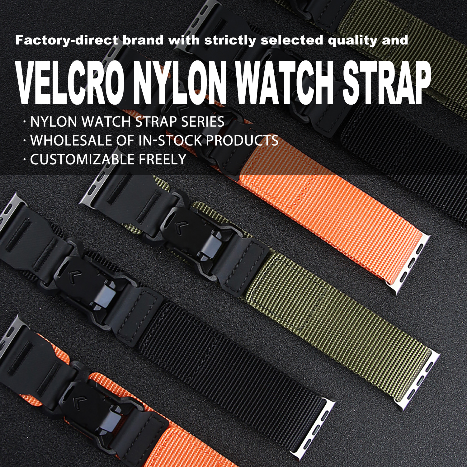 FASTAND Tactical Nylon Band with Magnetic Buckle for Apple Watch Ultra 2 49mm, Rugged Sport Strap for iWatch 10 9 8 7 SE 45mm 44mm Bracelet