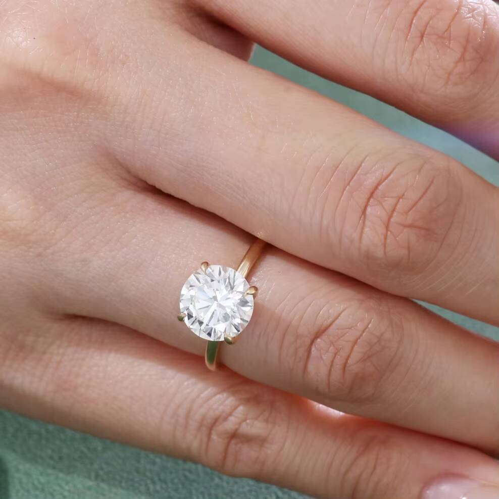 18K Yellow Gold Lab Grown Diamond Ring Engagement Rings for Women Anniversary Gifts Everyday Wear Couture Jewelry Luxury Fashion