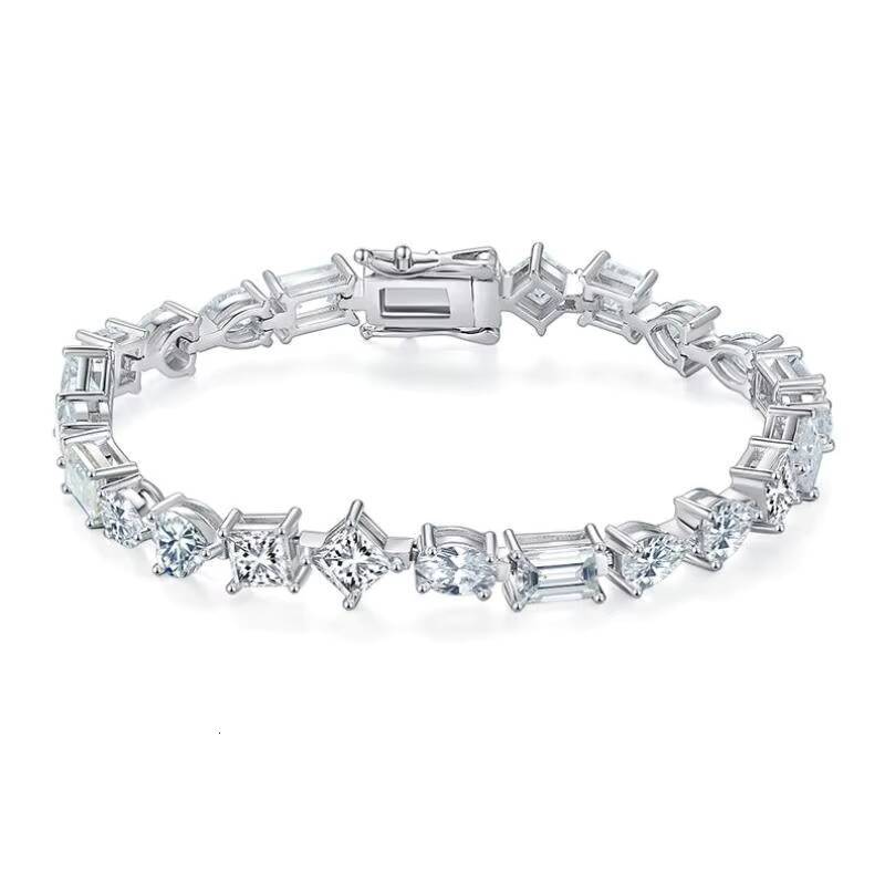 Best Selling White/ Rose/ Yellow Gold Natural and Moissanite Diamond Bracelet Full of Diamond Fine Jewelry Diamond Bracelets