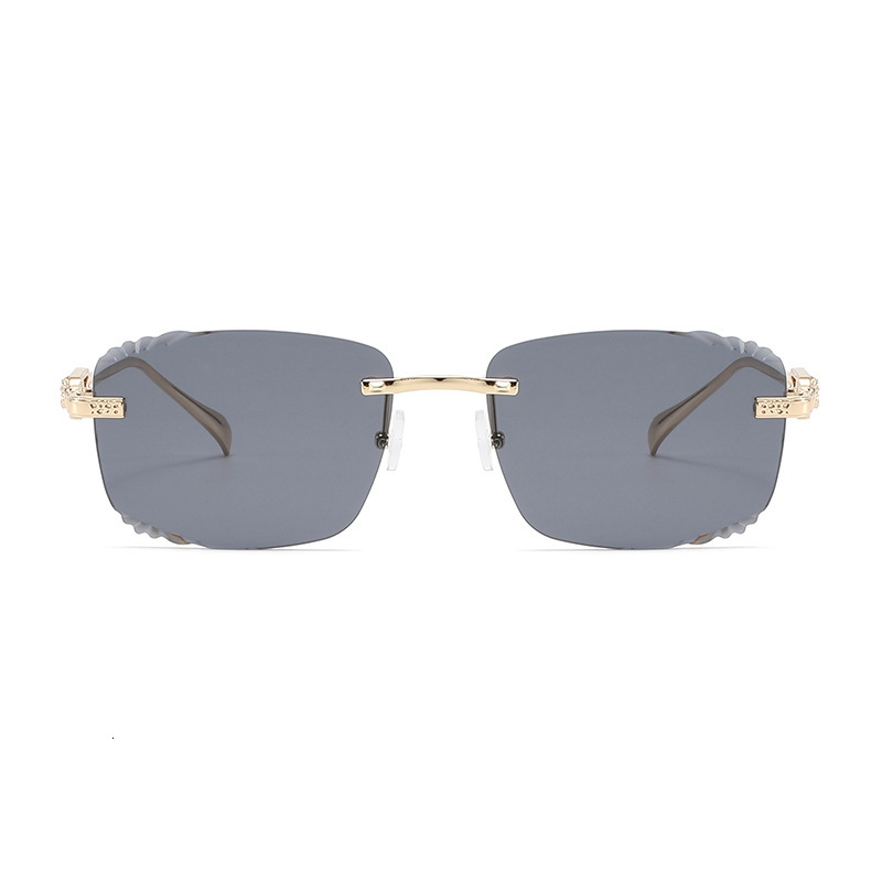 New Designer Street Style Unframed Cutting-edge Sunglasses With Outdoor Cycling Retro Fashion Elements And Metal Sun Protection Feature - Beach Sungla