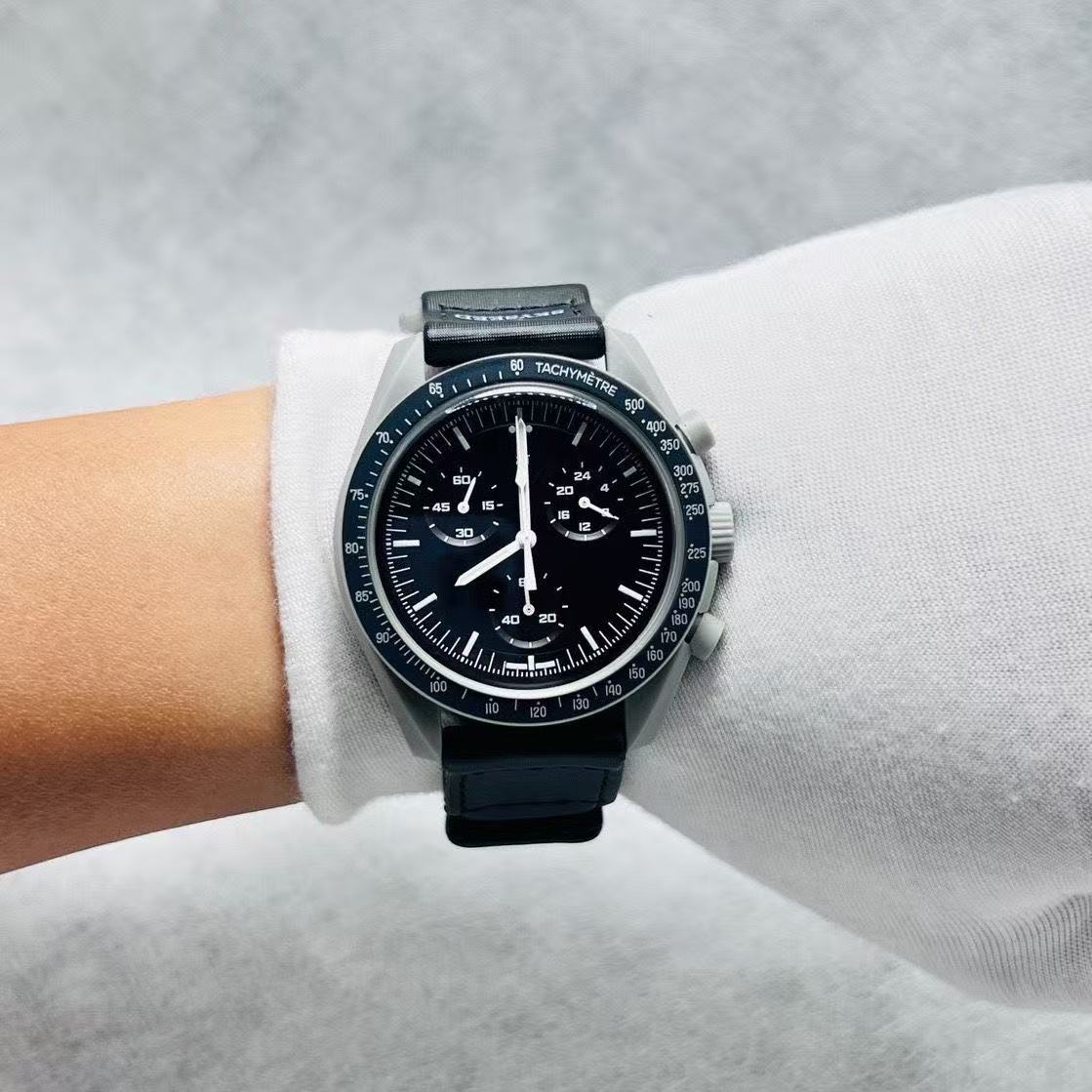High quality 2026 NEW Limited Edition master wristwatchesBioceramic Quartz Chronograph Mens Womens URANUS Watch Mission To Mercury 42mm Black Nylon Luxury Watch